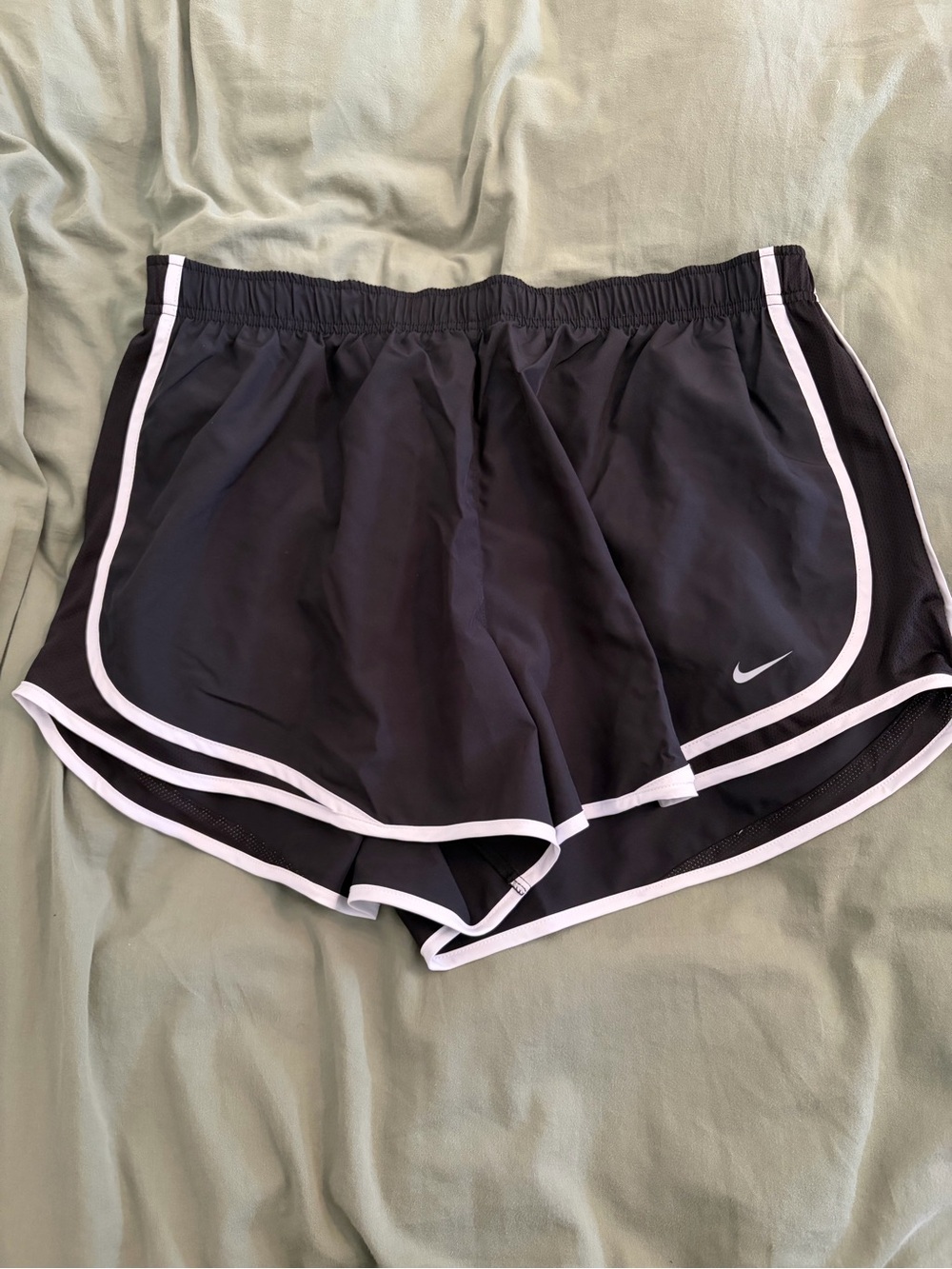 Nike Women's Black Athletic Running Shorts with White Piping